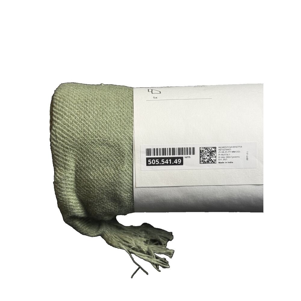 IKEA DYTAG Throw Gray Green 51x67" Linen Blend-NEW - Picture 2 of 6